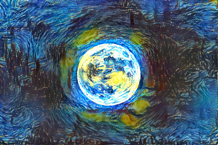 Full moon on a starry night