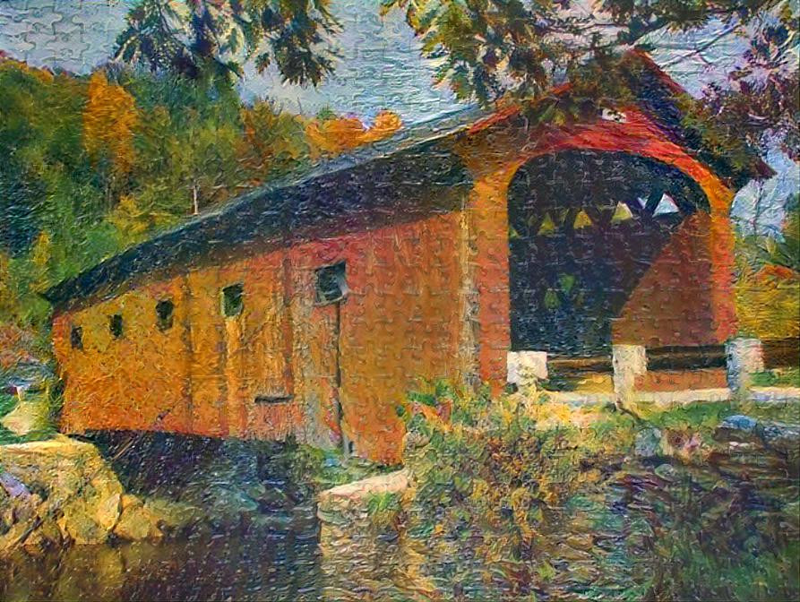 Covered Bridge in the Fall - Puzzle 