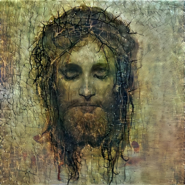 Painting of Jesus by Gabriel Von Max ( eyes open or eyes shut it's up to you )