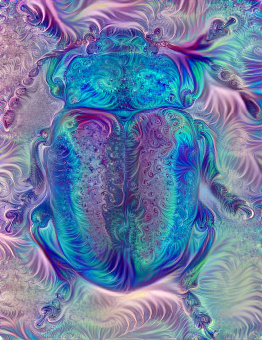 beatle - blue, purple, fractal 