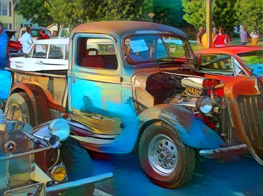 Rat Rod Pickup at Car Show