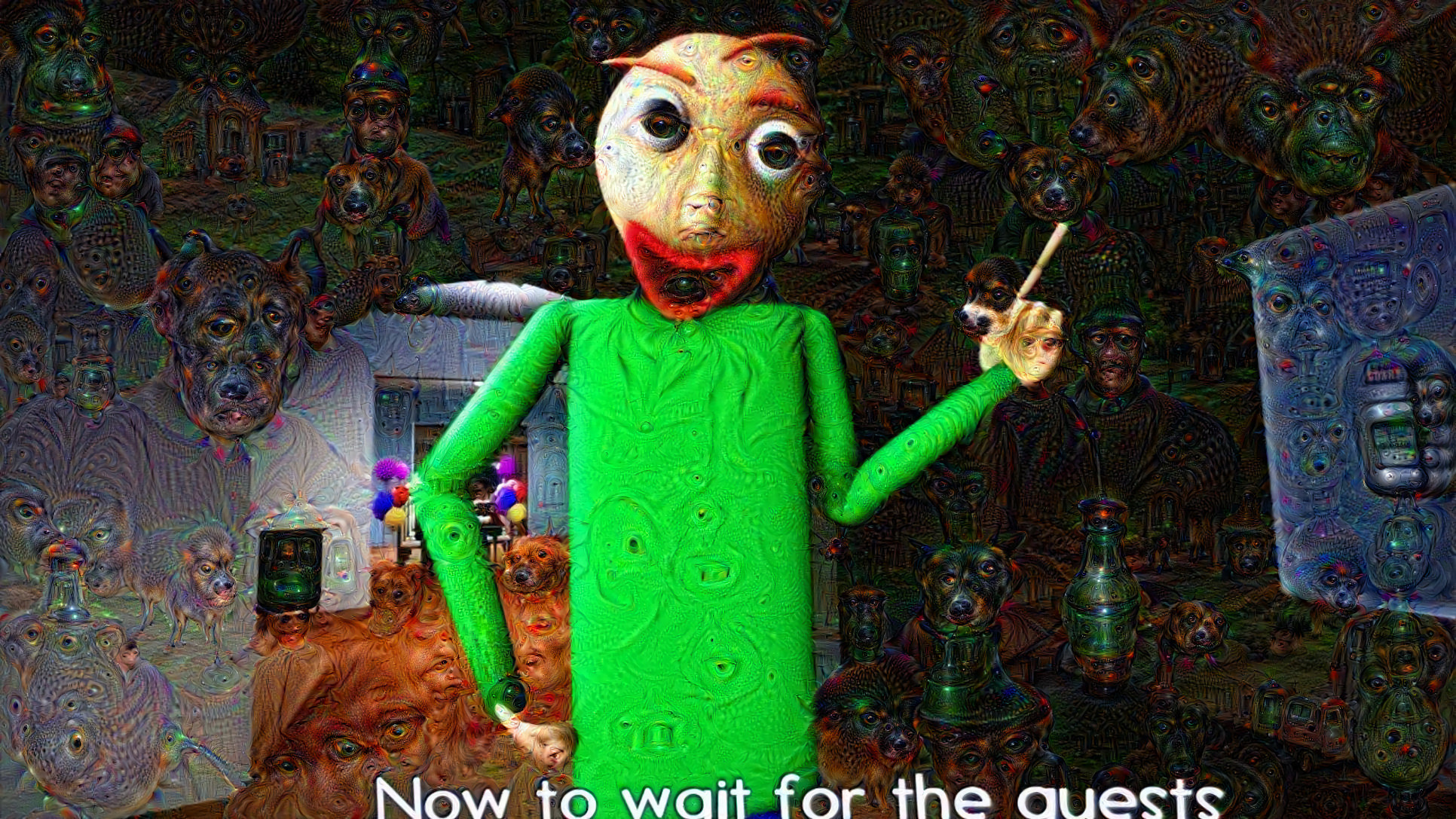 Looks like they've already arrived. Look behind you with caution, Baldi. Wow, I think i see Granny