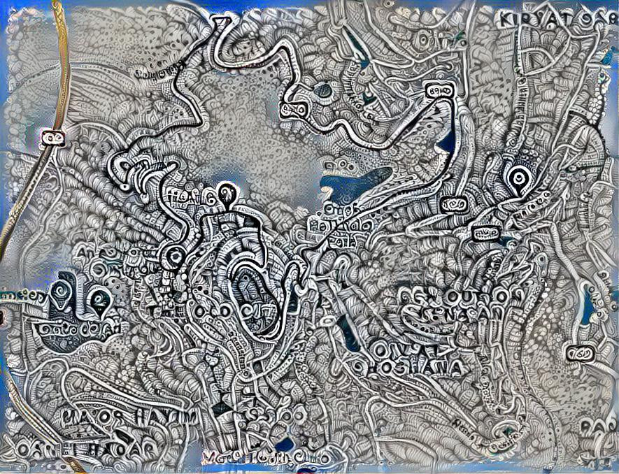 Tzfat Map, B&W