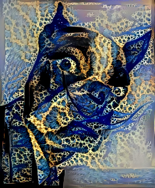 salvador dali dog, looking into camera, fractal, 2