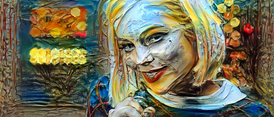 mars argo holding mic, oil painting