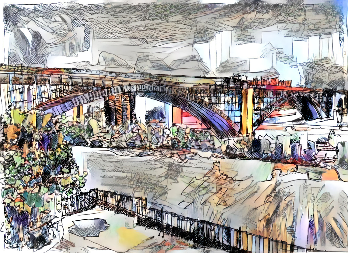 Sketch of Washington Bridge across Harlem River, New York