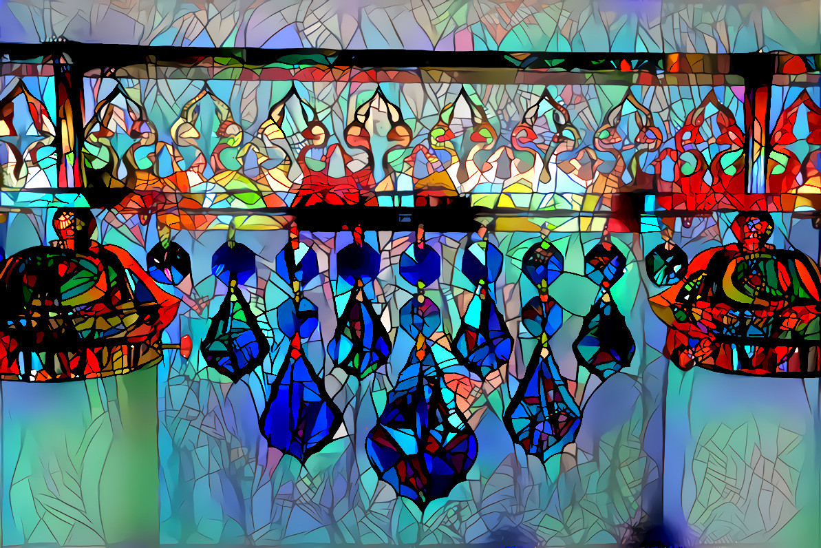 Chandelier 9 stained glass 20