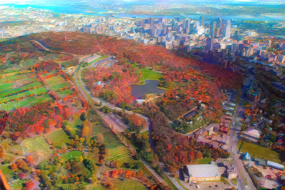 Aerial View of Mount Royal and Ville-Marie (Montreal's Downtown)