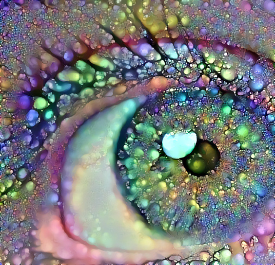 iridescent eye - aqua blue, organic art