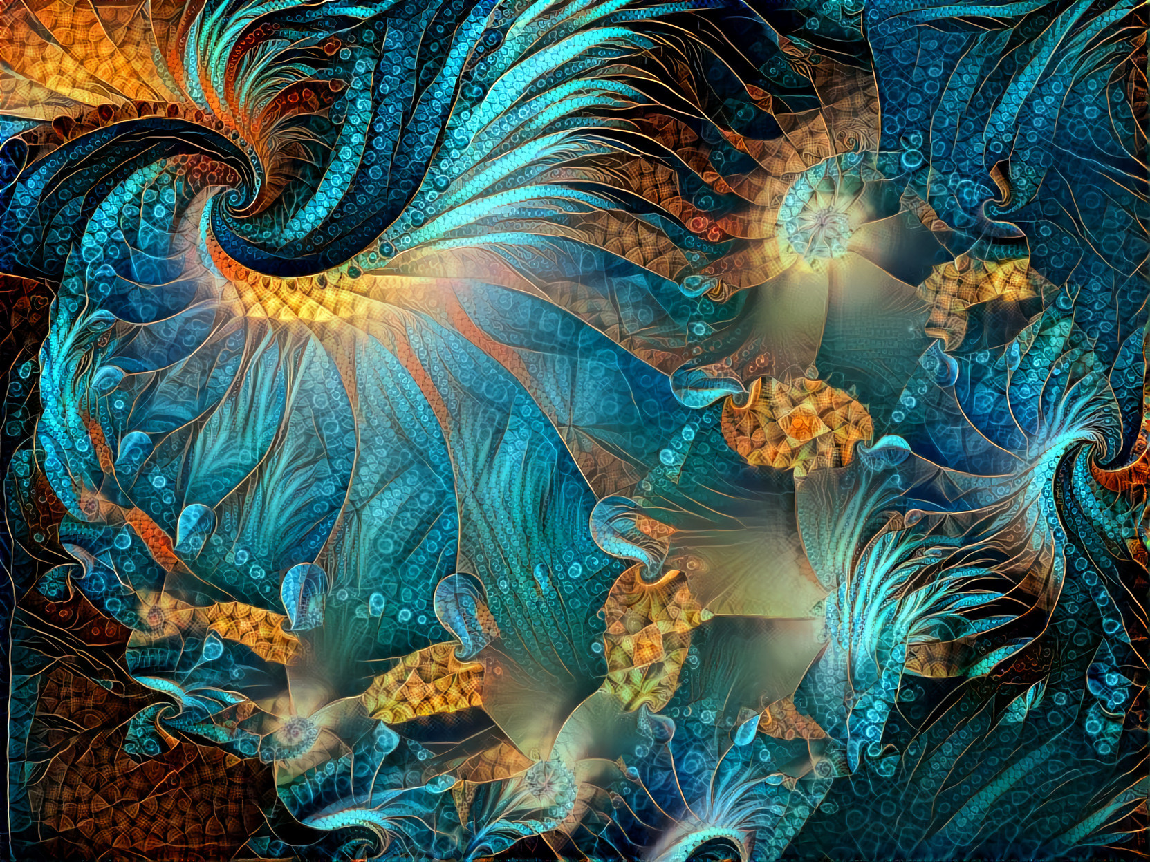 Blue and Gold Fractal