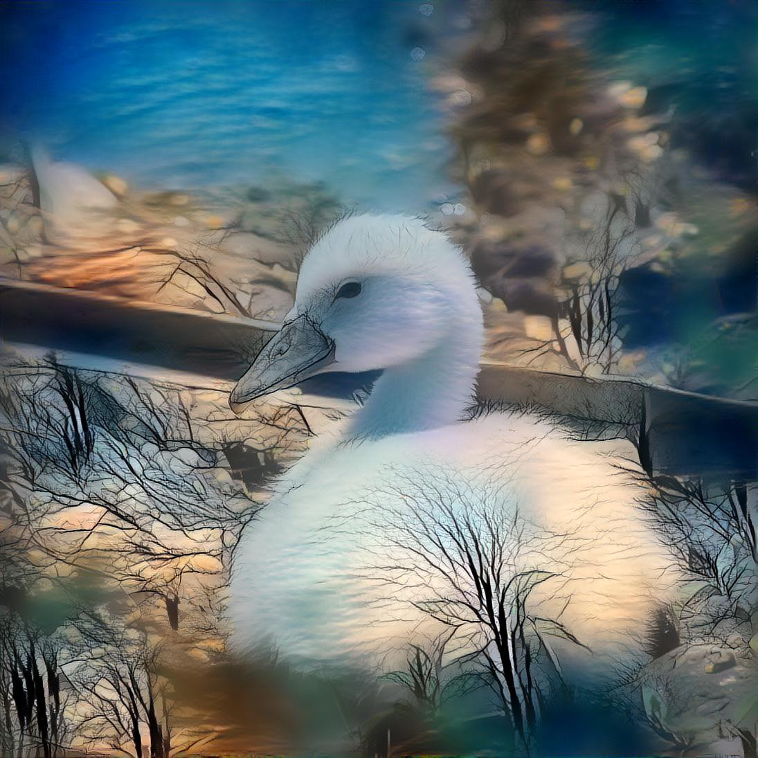 Fluffy Mute Swan Cygnet