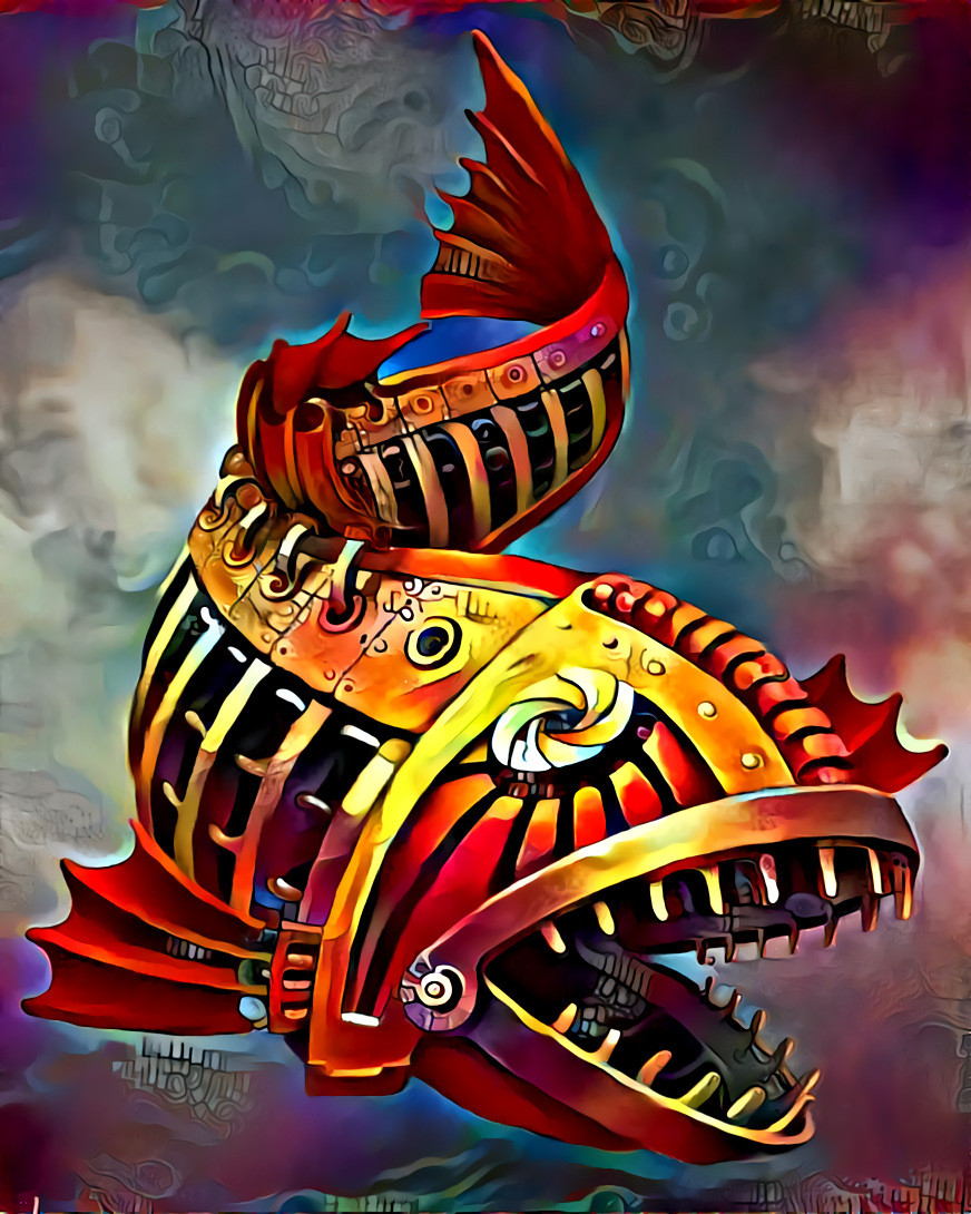 "Mechanical piranha" _ source: "Steampunk fish" - artwork by PVersus (Anna) _ (201202)