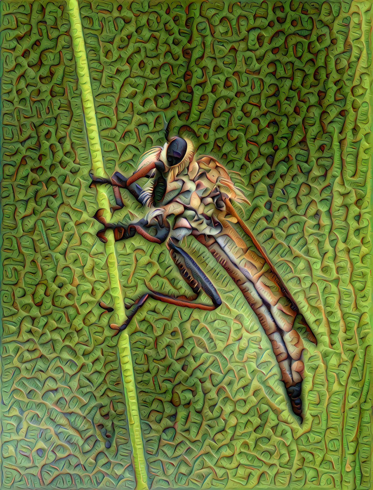 Brown bug, green grass