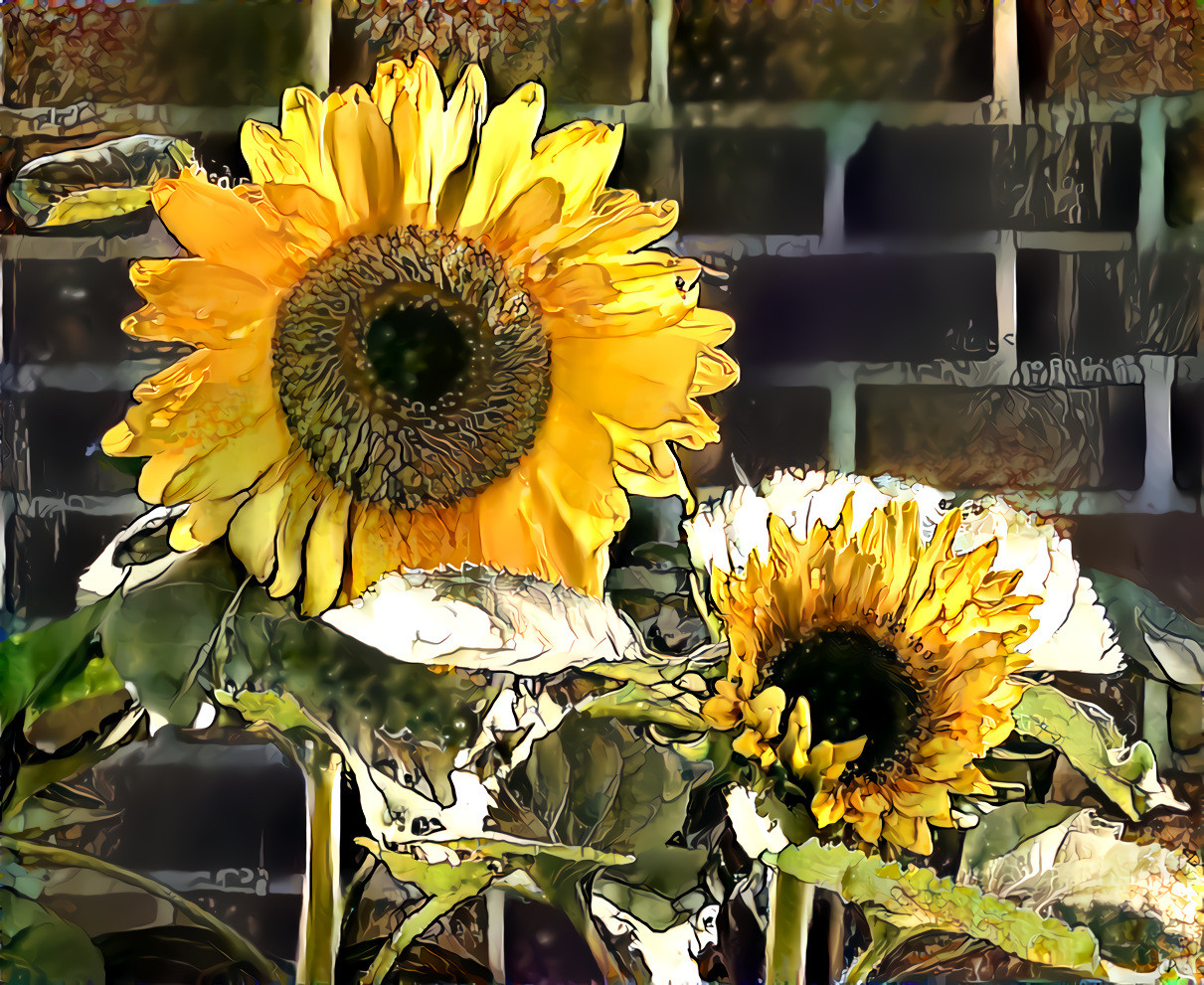 My own photo, sunflowers in my garden and my style