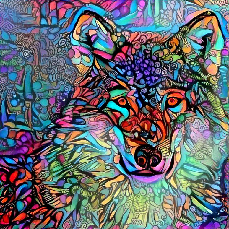 colorful wolf