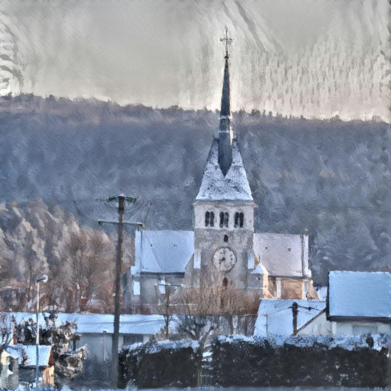 Snow on the church