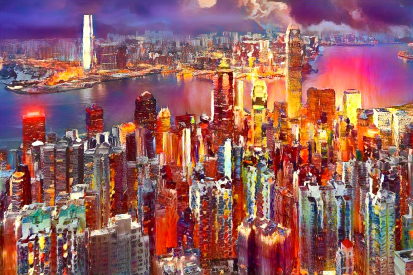 Hong Kong Sunset Painting