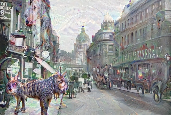 In which the computer builds a mutant unicorn from unsuspecting pedestrians on Fleet Street