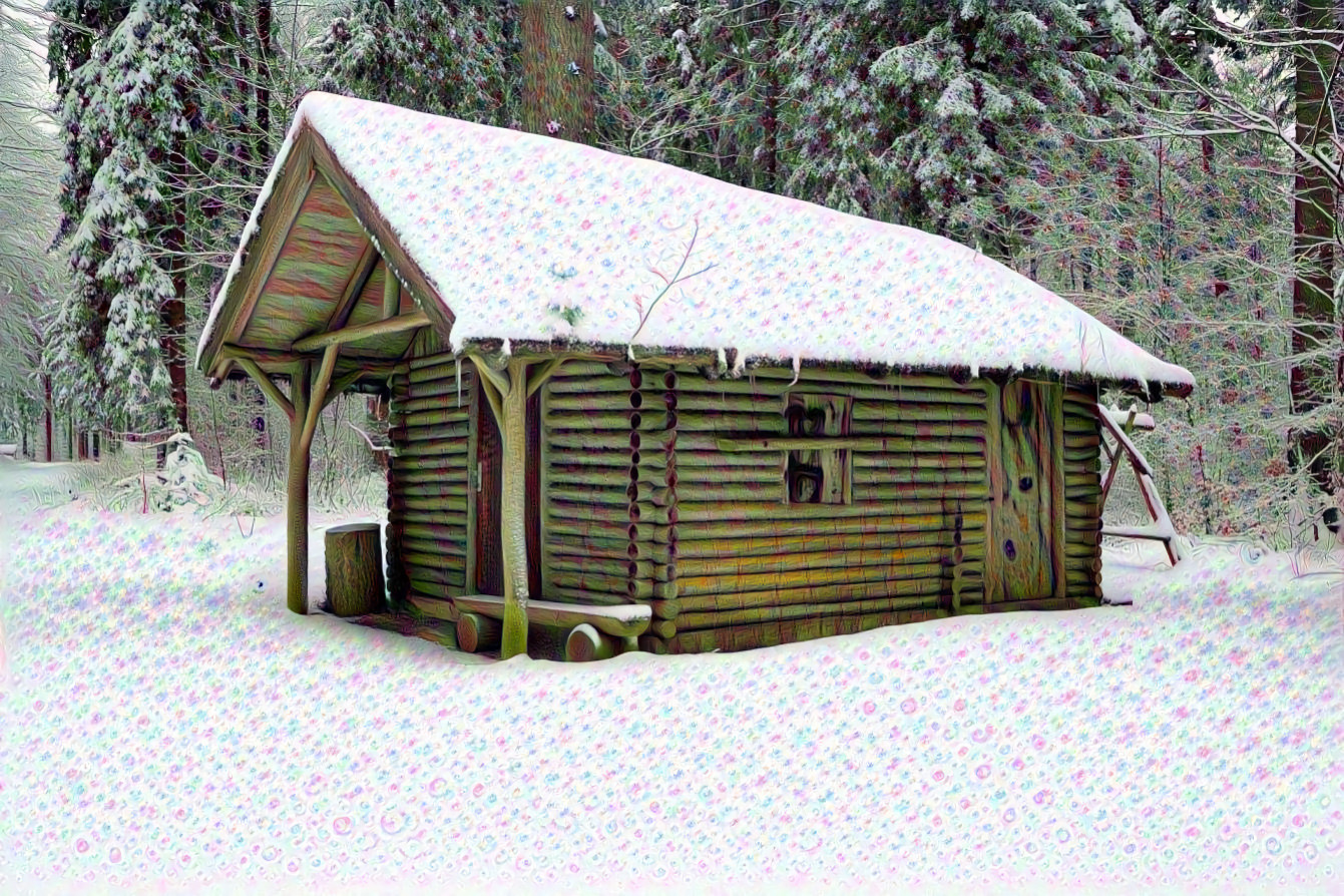 Winter Woods, Cold Log Cabin