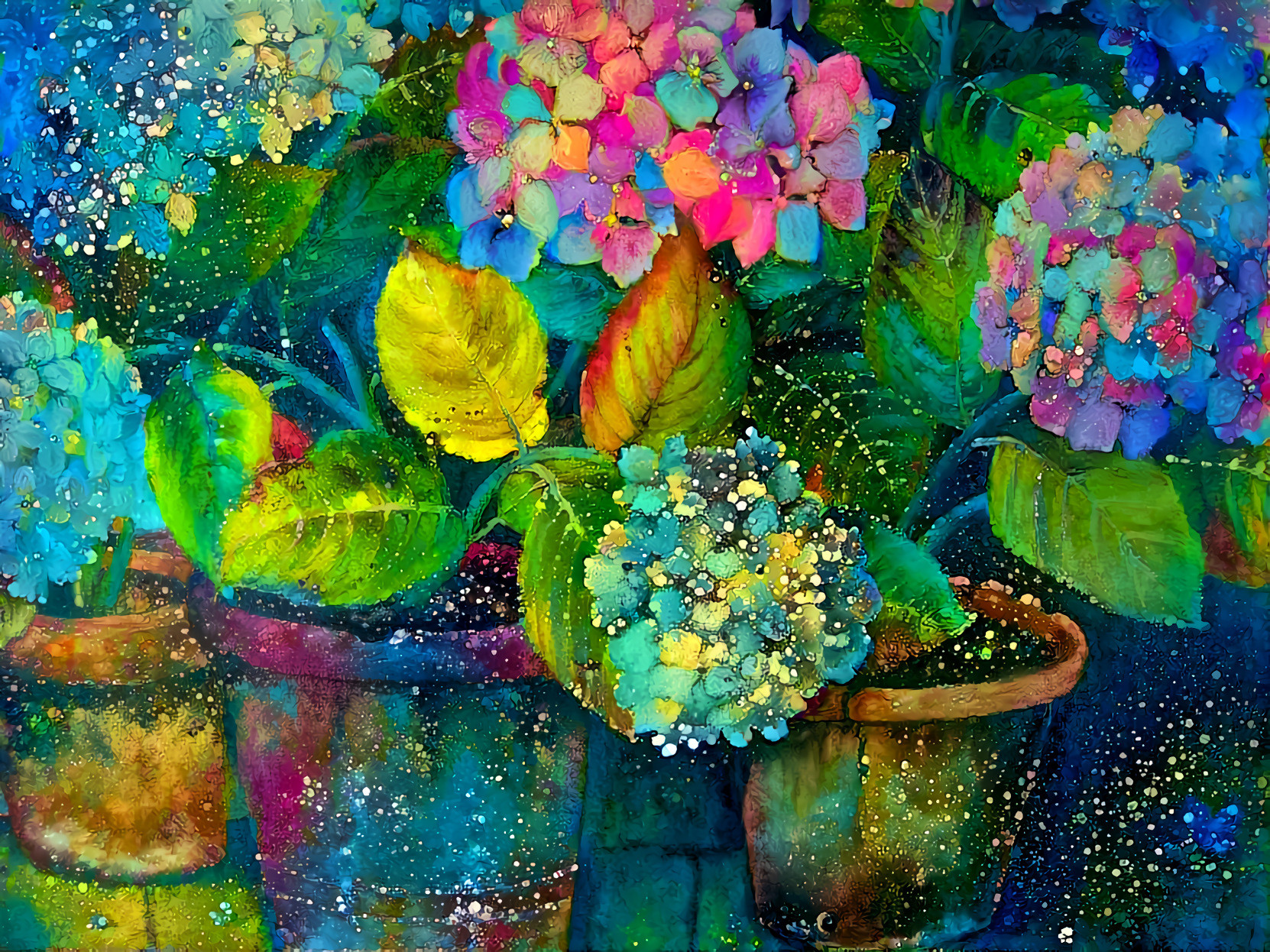 Potted Hydrangeas