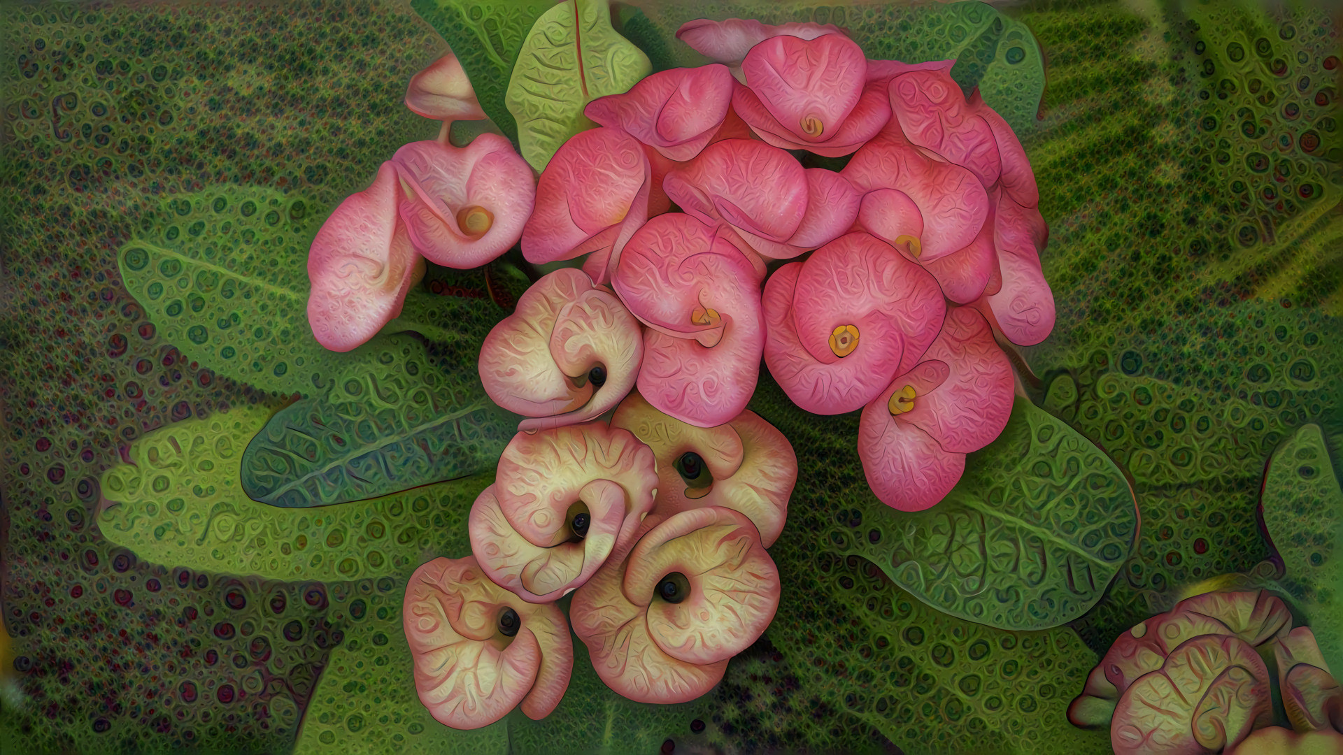 Eight Immortals tropical pink flowers