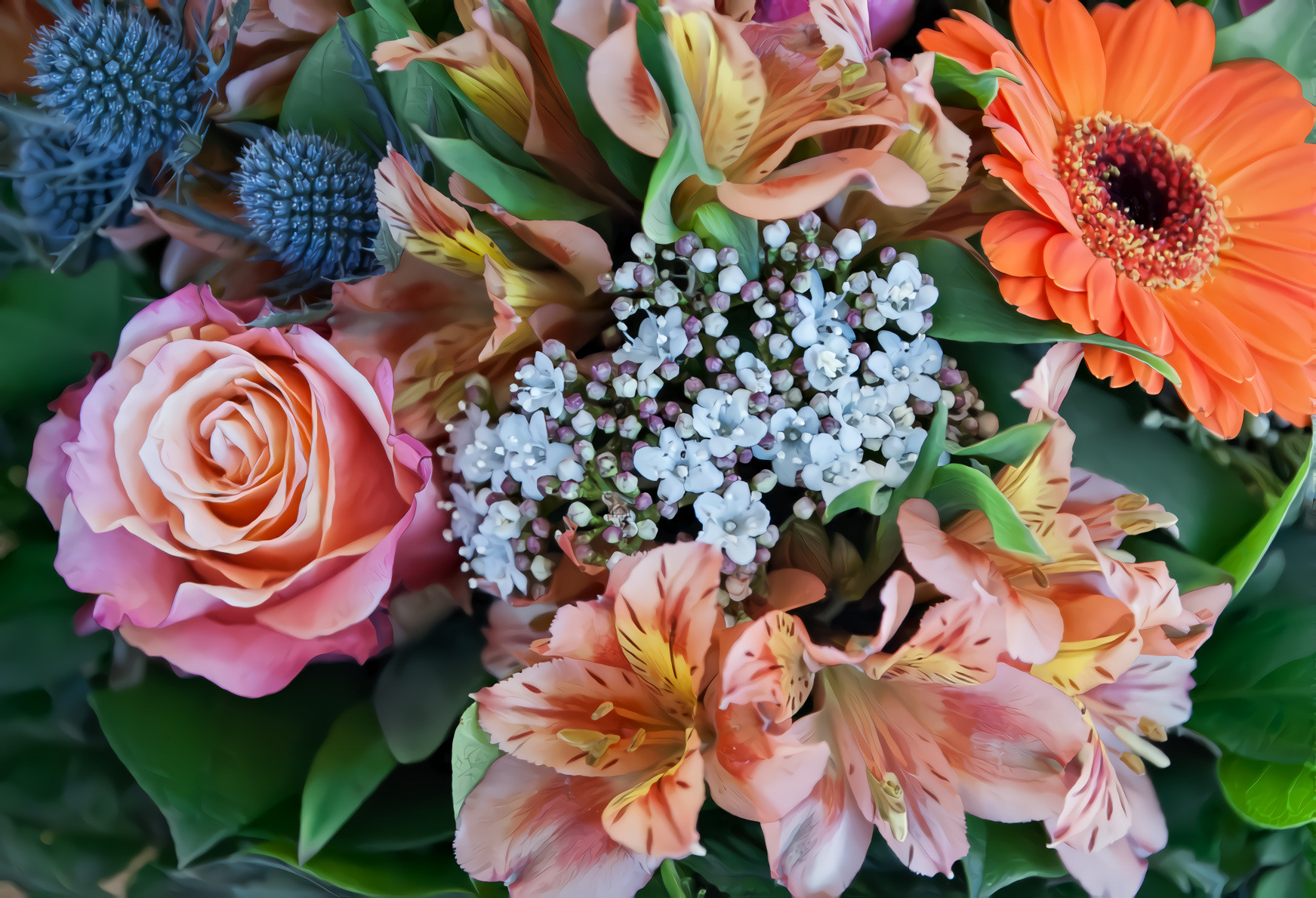 Blue and Pink Bouquet