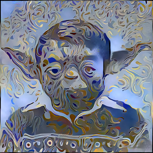 short hair young yoda in sweater art retexture