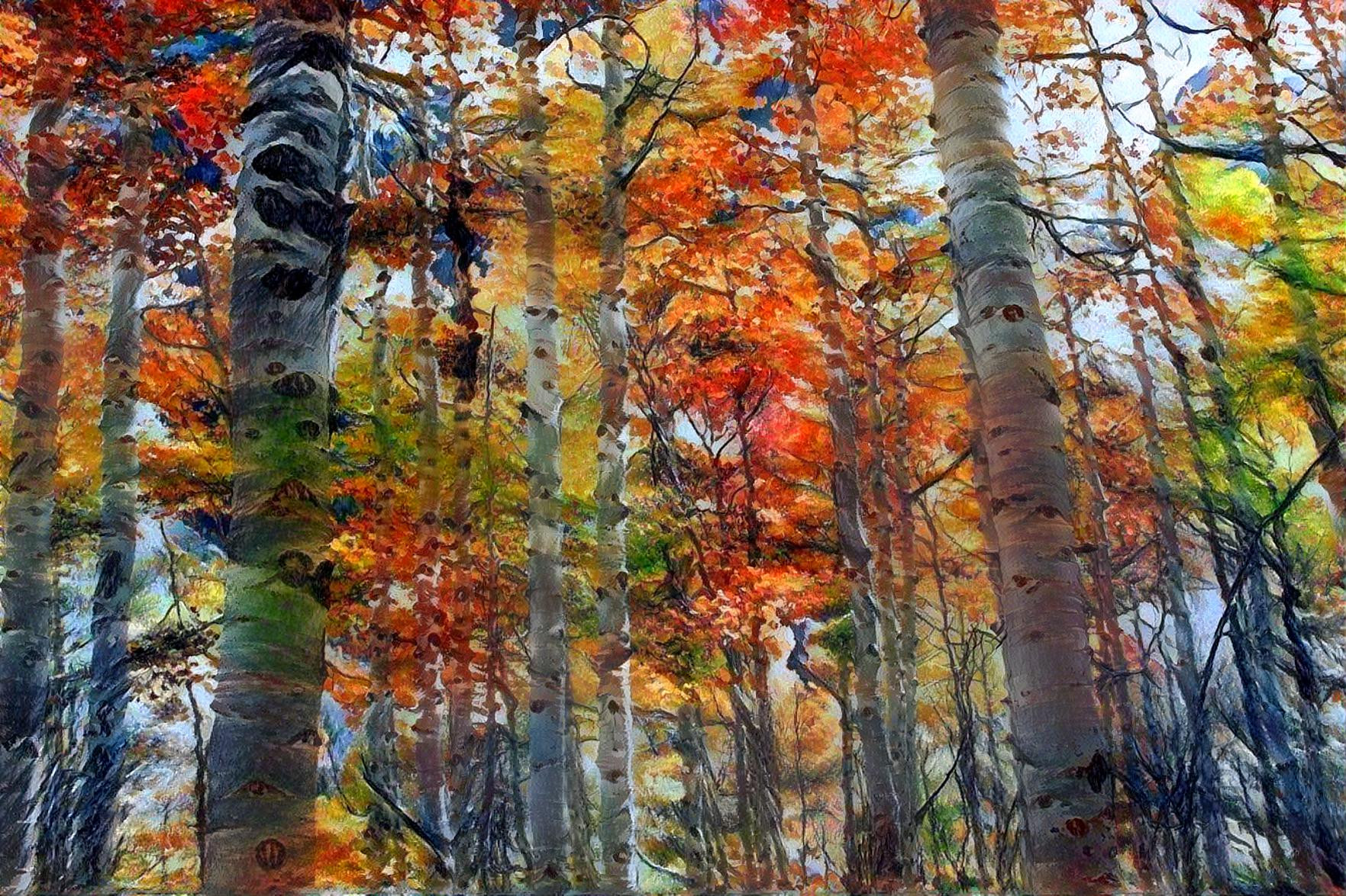 Aspen Forest near Maroon Bells Painting