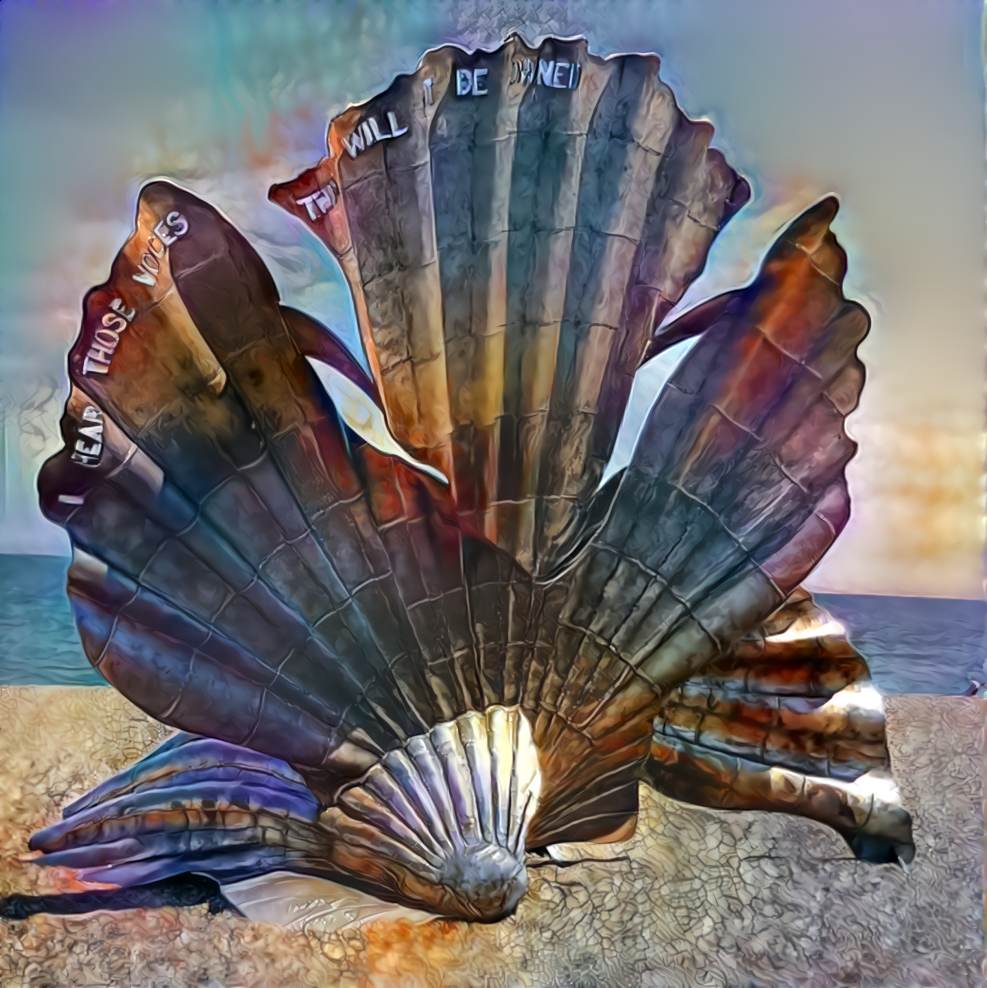 The Scallop at Aldeburgh beach, Suffolk UK