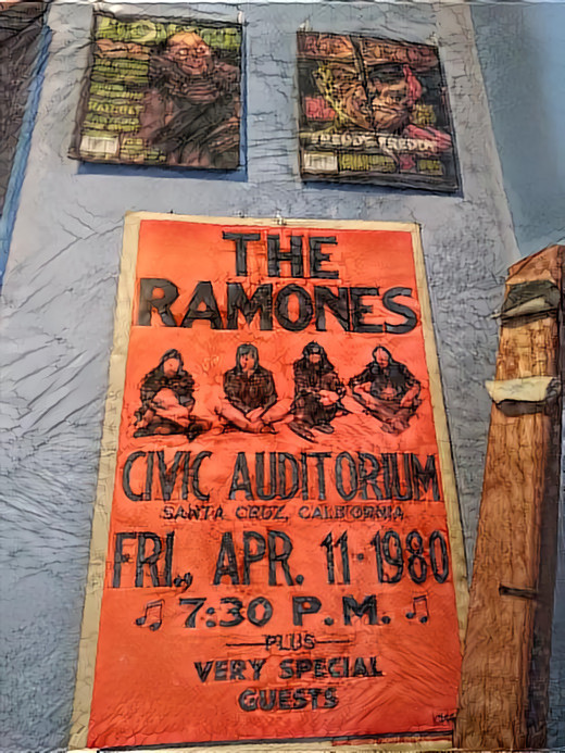 A Ramones poster my dad gave me & 2 of my favorite magazines. They hang in our hallway. I need a frame for that poster! I got to see The Ramones live in 1996. RIP sleeping Ramones. Style borrowed from Woytek Thomas.