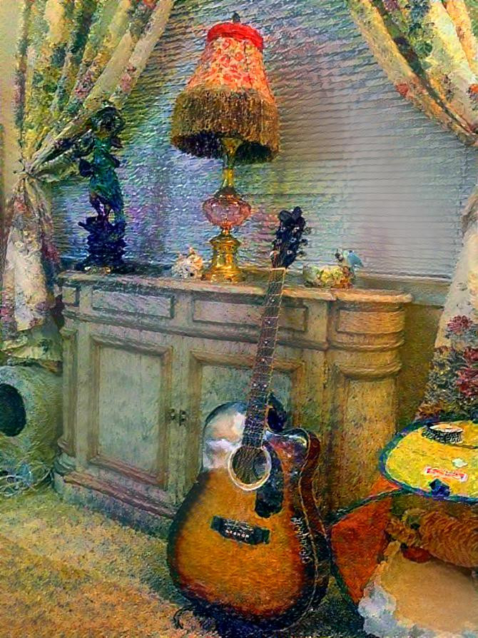 Guitar in living room 