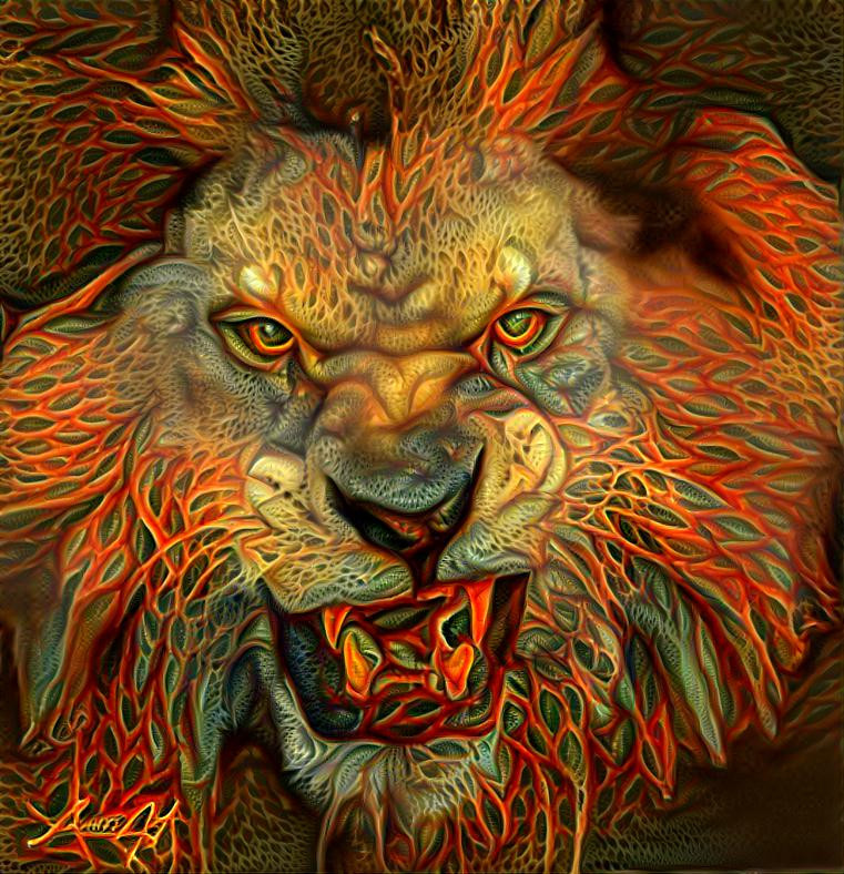 Angry lion