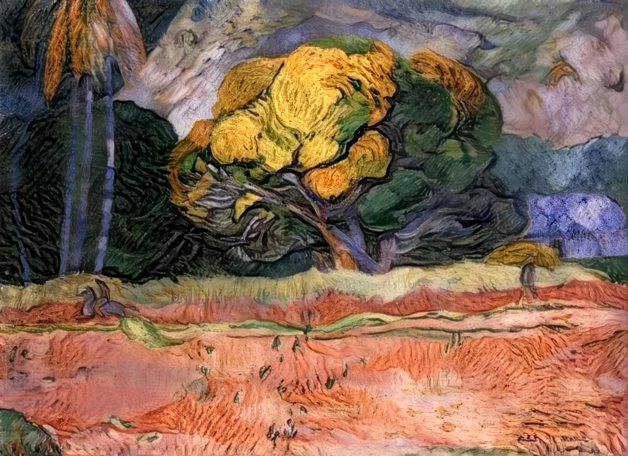 Gauguin Fatata te Moua 1892 VanGogh Style