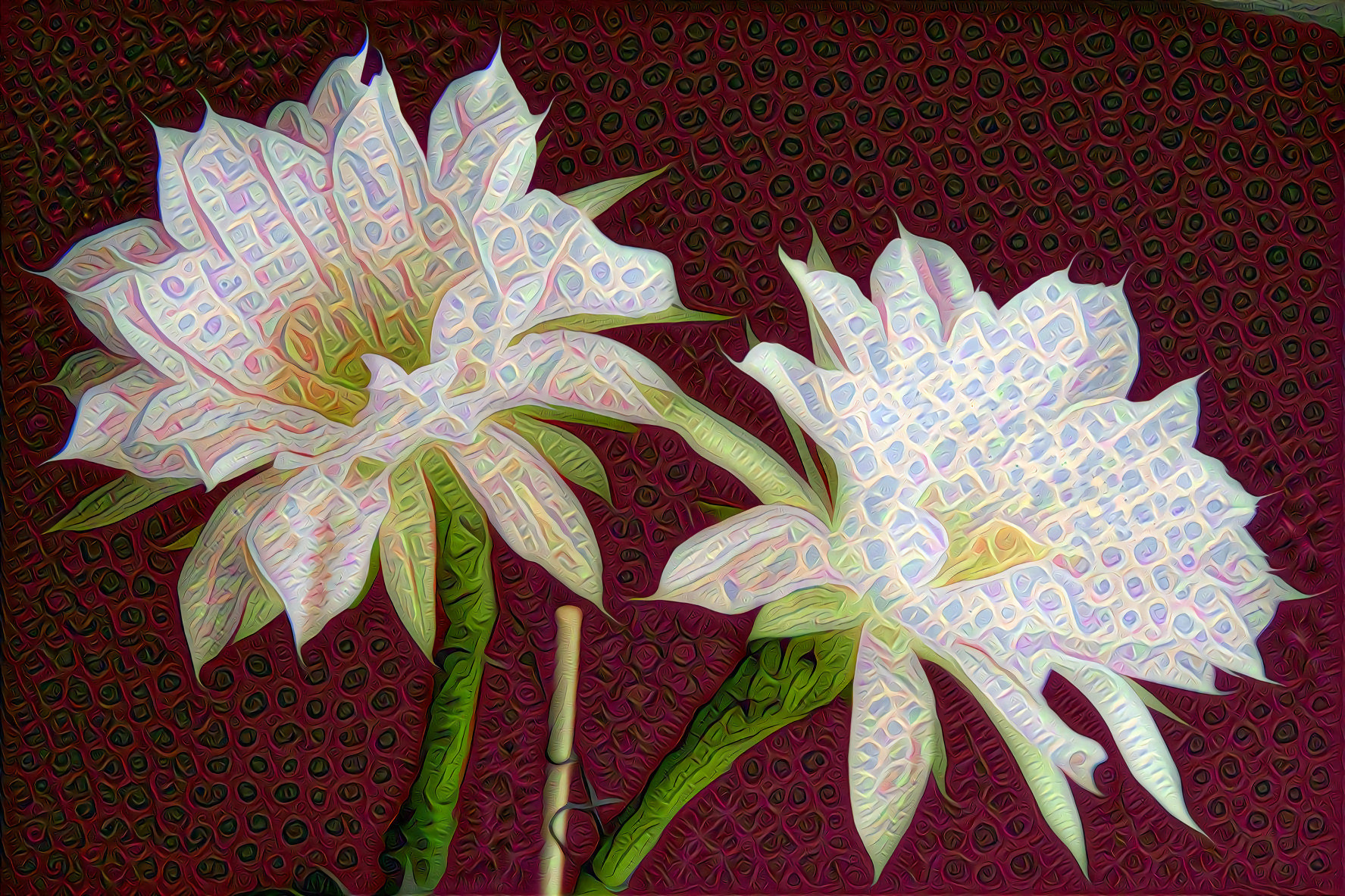 White Cactus Flowers