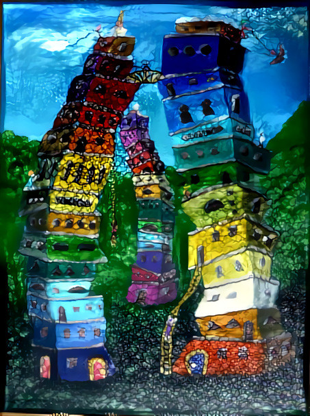 Painting of Rainbow towers