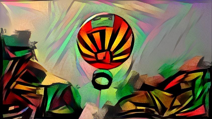 Picasso Style - Conner Prairie Hot Air Balloon By Kurt Beard