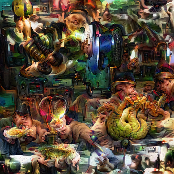 Applied Style to Noise and then ran it through a Deep Dream