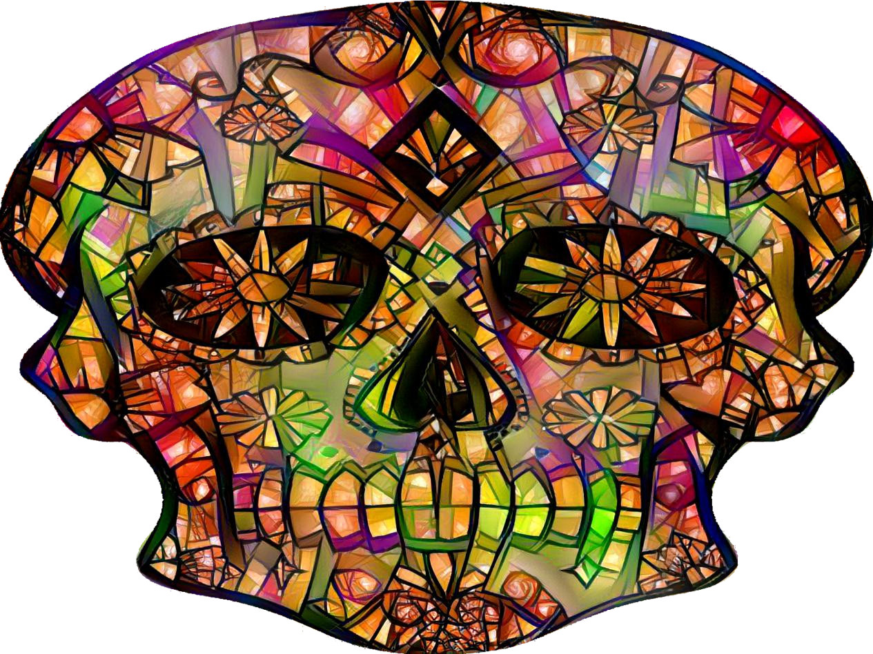 Stained Glass Skull