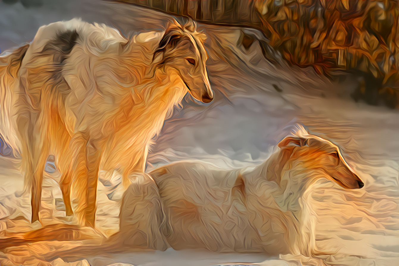 Two Wolfhounds (Borzoi)