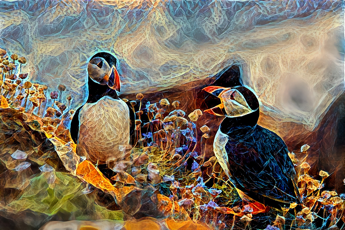 Gossip. Puffins at Saltee Islands, Ireland, having a wee chat. Source photo by Wynand van Poortvliet on Unsplash.