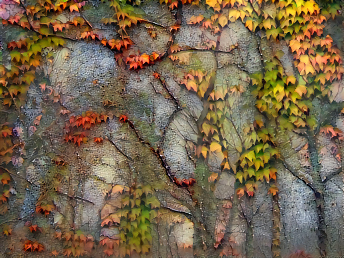 Winter Trees with Autumn Leaves