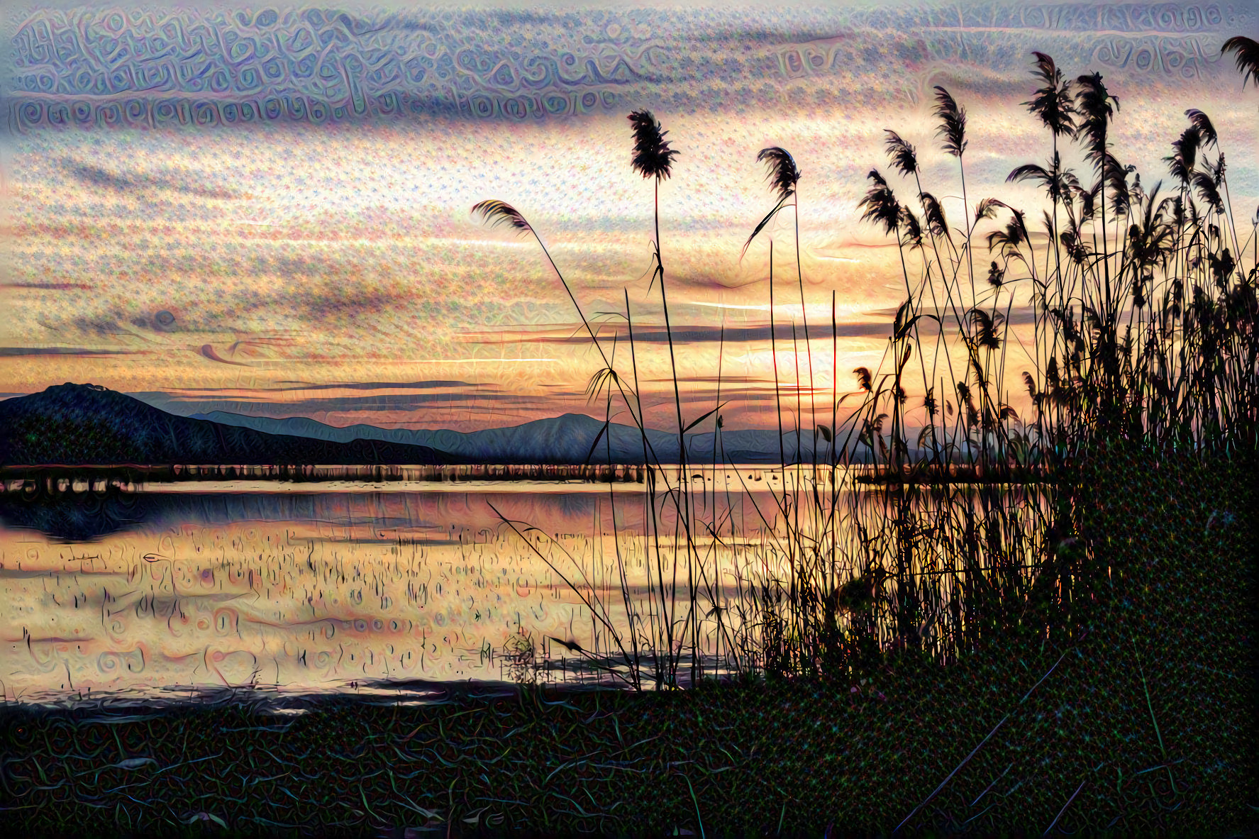 Sunset Over the Lake, Umbria