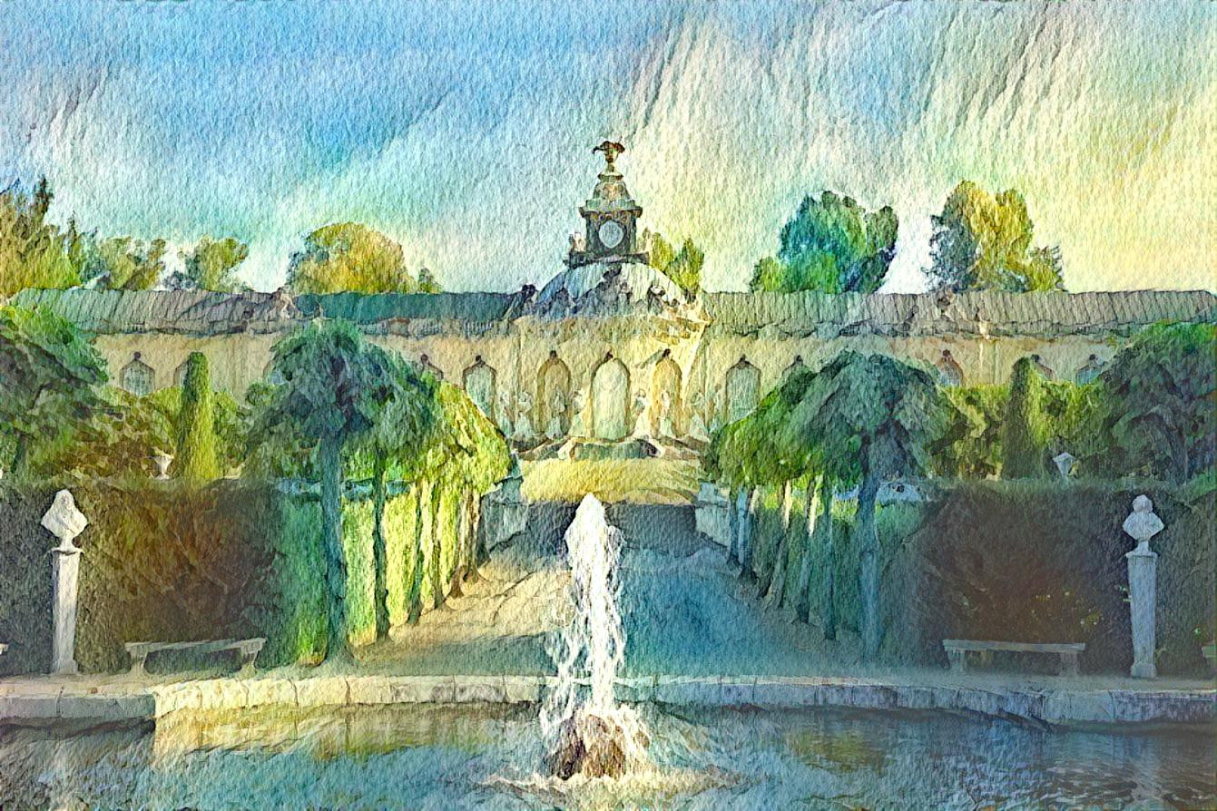 Fountain at Sanssouci Palace 