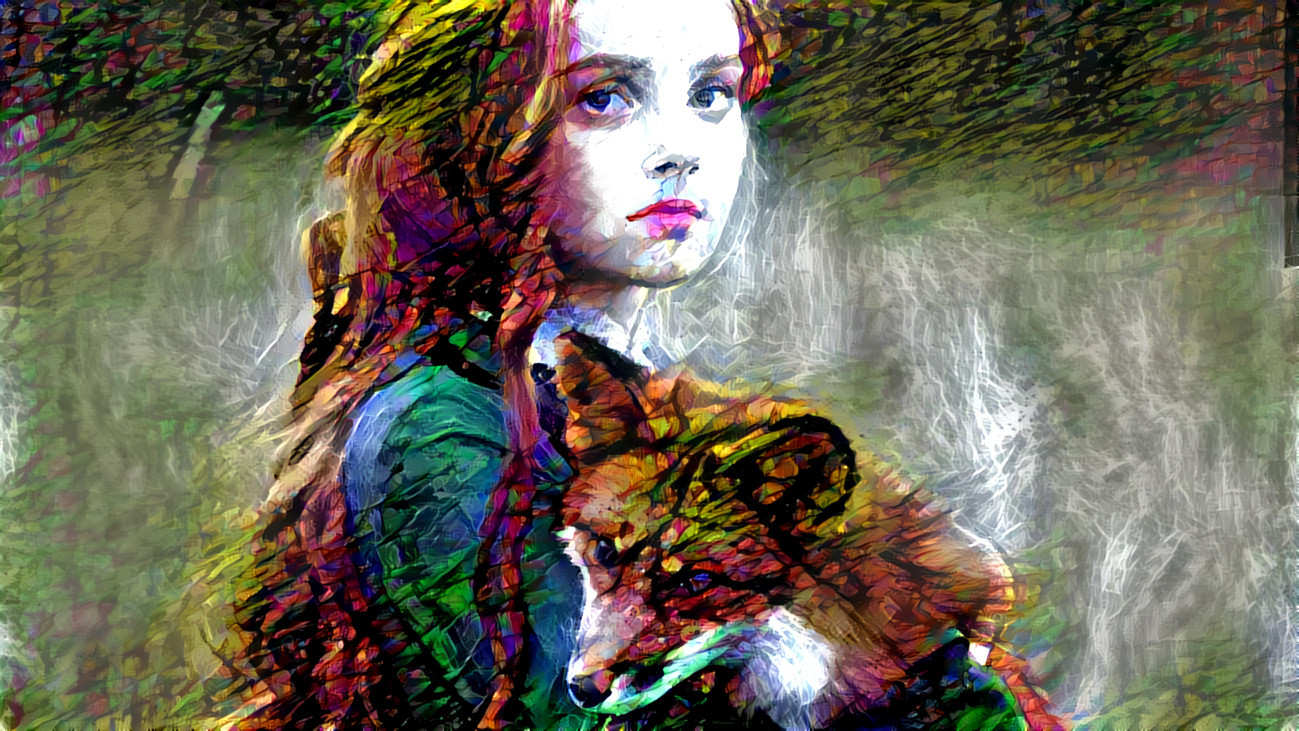 Megan and the Fox - (With 'Flame Painter' created style image)