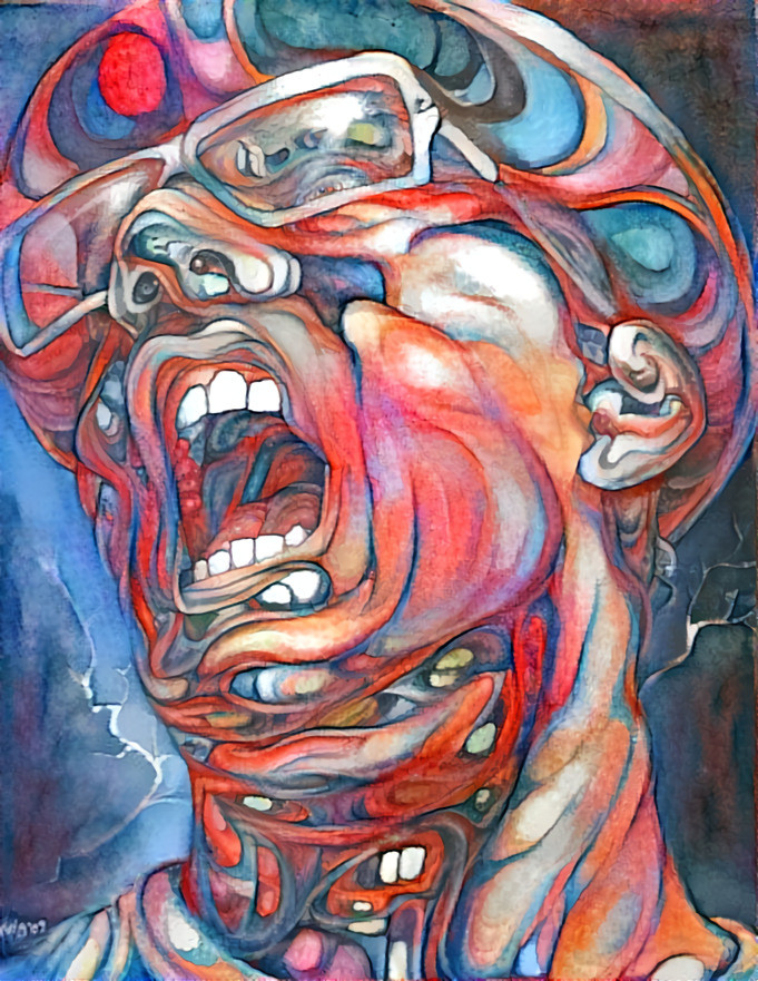 ''21st Century Schizoid Man'' (title from a song from the debut album of the prog band King Crimson - 1969) _ source: ''Paranoid'' - artwork by Kristin Vincec _ (200722)