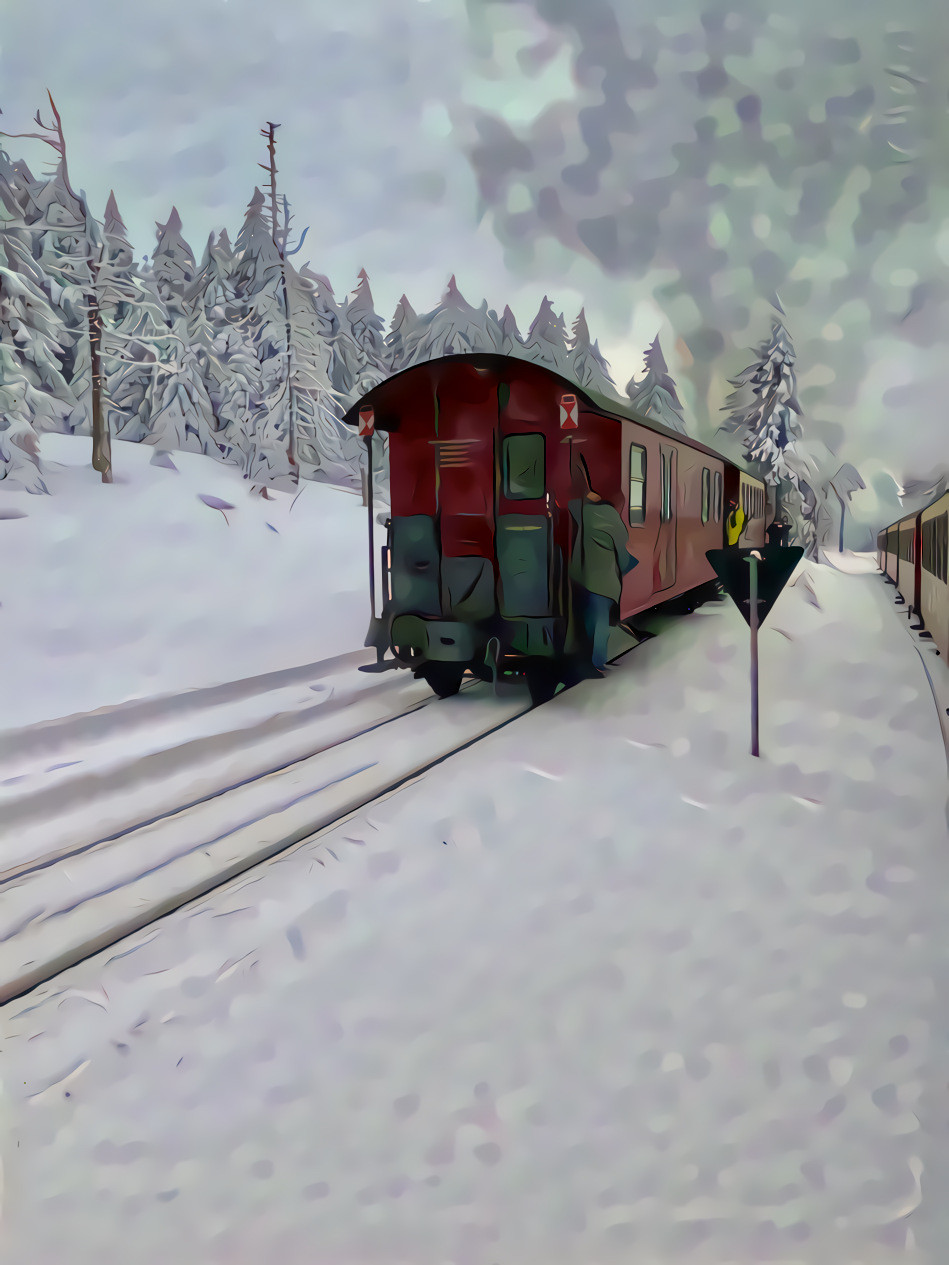 Snowy Caboose