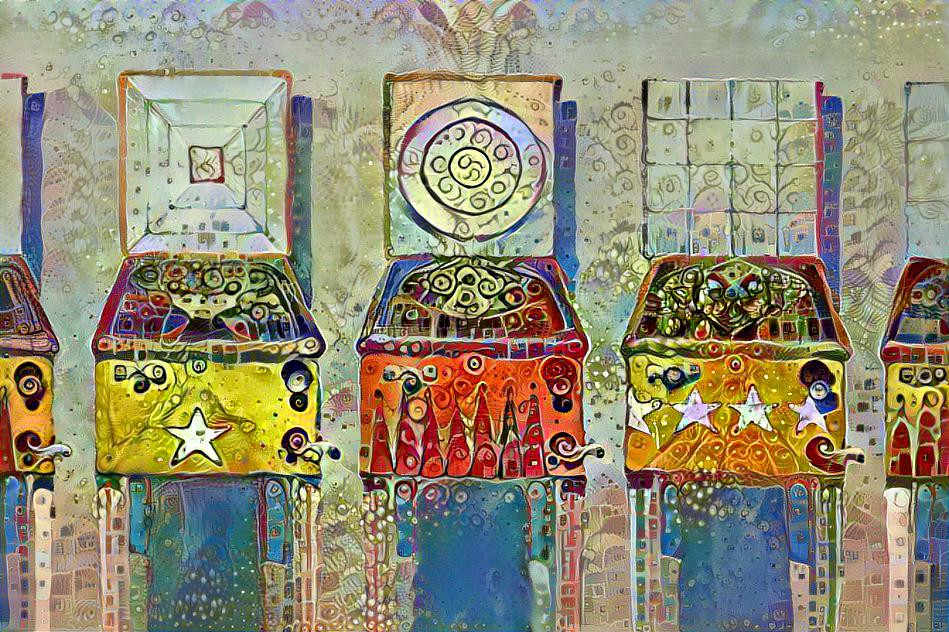 Wayne Thiebaud: Four Pinball Machines