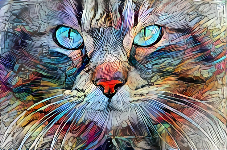 Deep Dream: Fluffy Cat