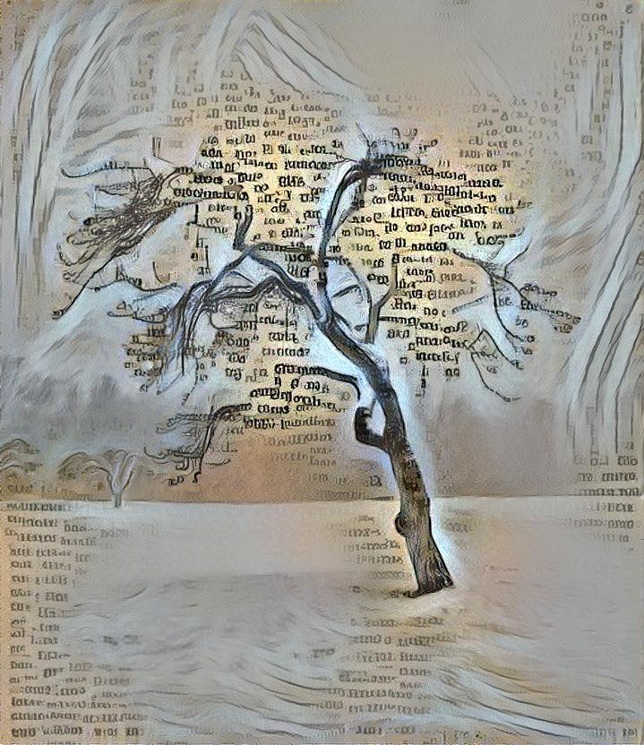 Book page art tree