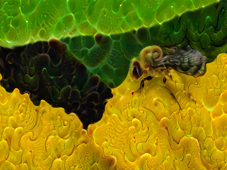 Bee on squash flower